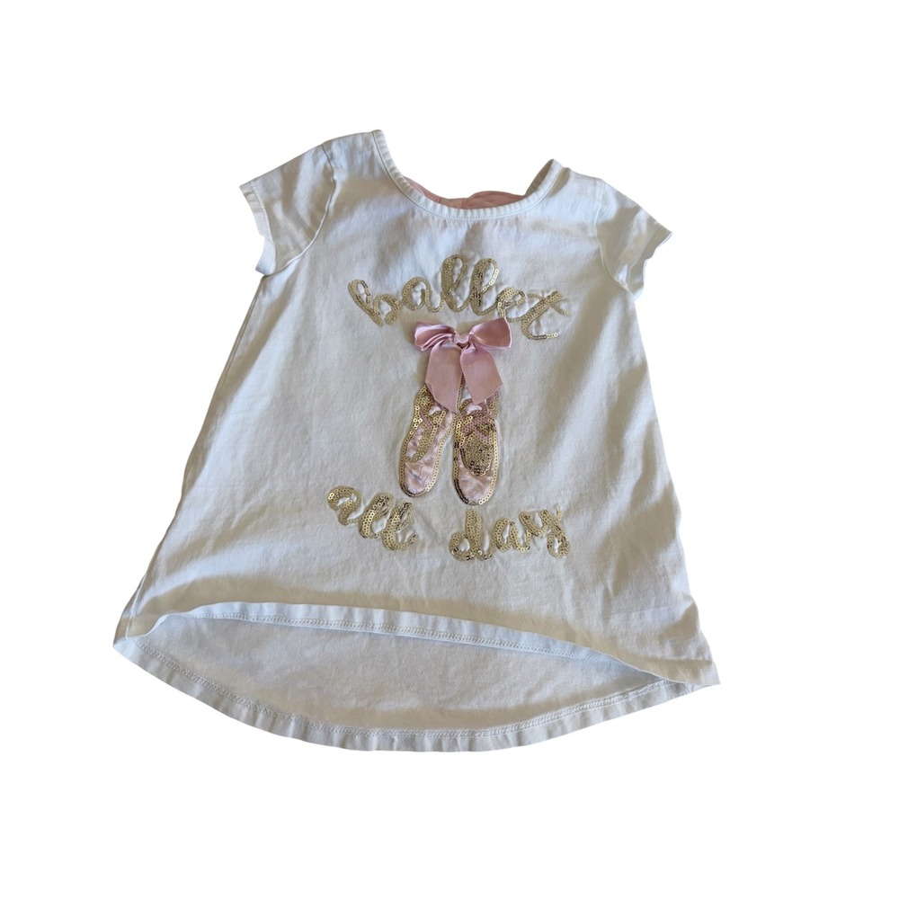 Cynthia Rowley Toddler Girls Ballet Sequin Blouse Shirt with Bow Detail Size 5/6